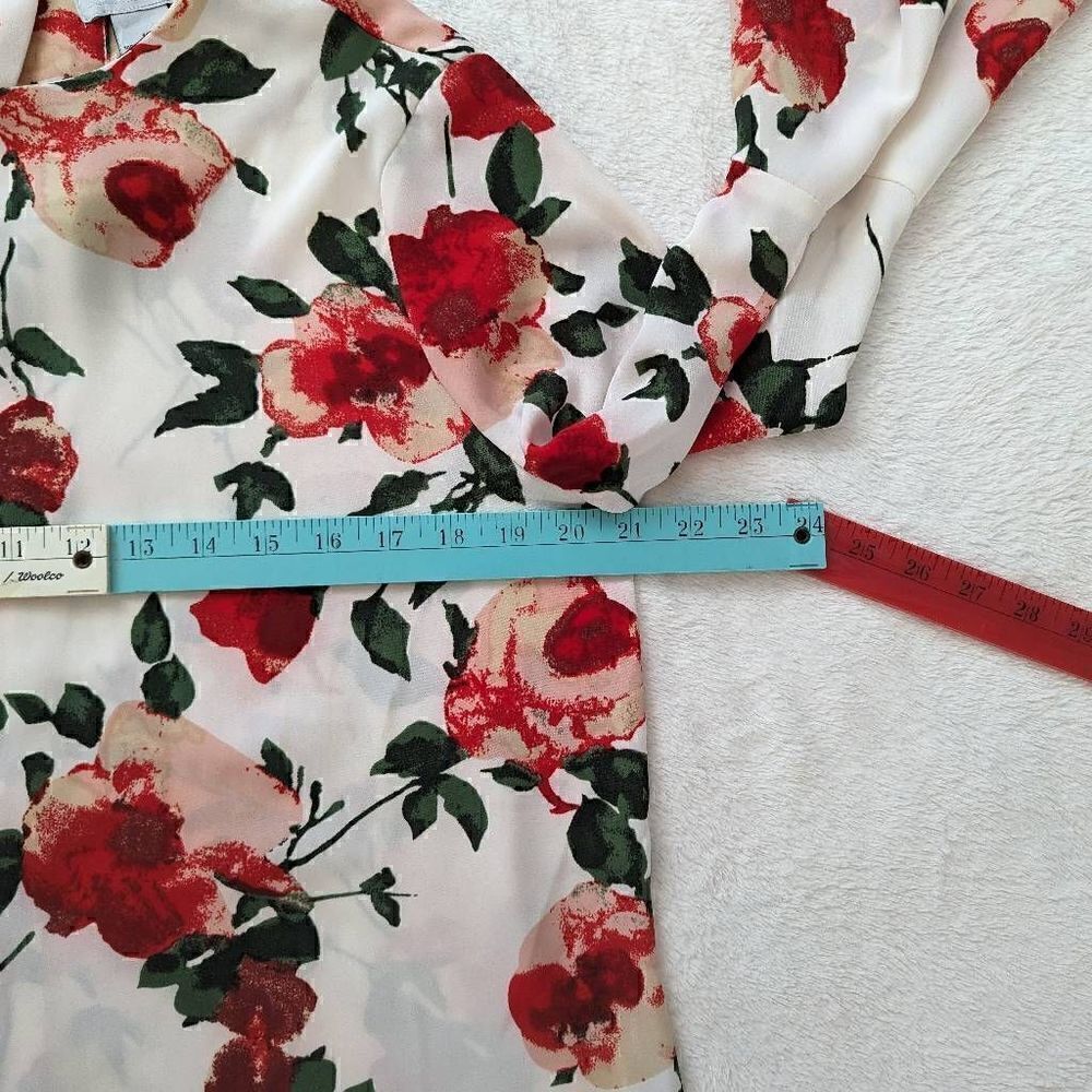 Carmen Marc Valvo Floral Long Sleeve Blouse - Picture 8 of 14